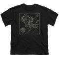 Lord Of The Rings Map of Me Kids Youth T Shirt Black Officially Licensed