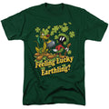 Looney Tunes Feeling Lucky Mens T Shirt Hunter Green Officially Licensed