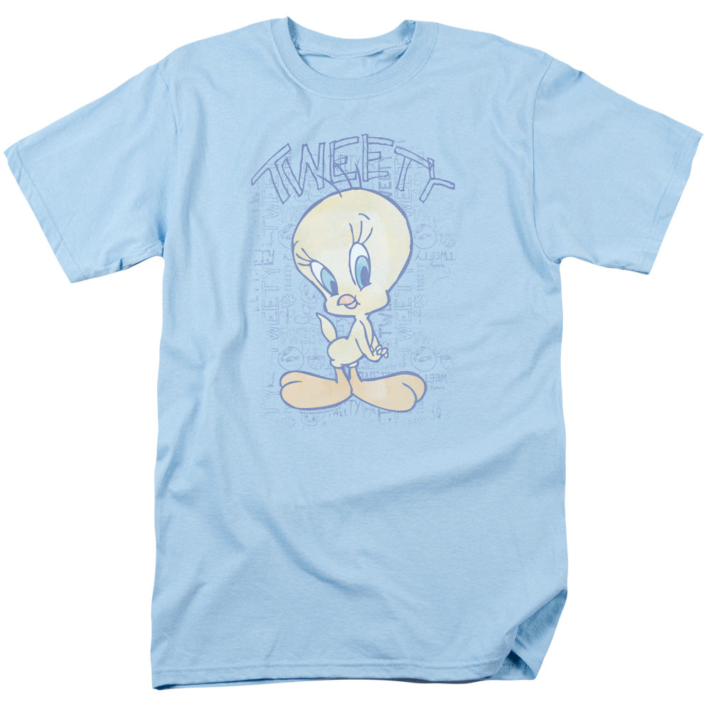 Looney Tunes Tweety Fade Mens T Shirt Light Blue Officially Licensed