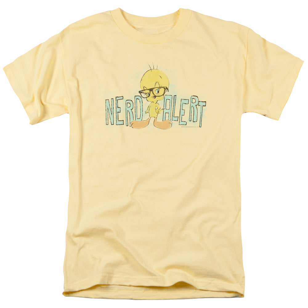 Looney Tunes Nerd Alert Mens T Shirt Yellow Officially Licensed
