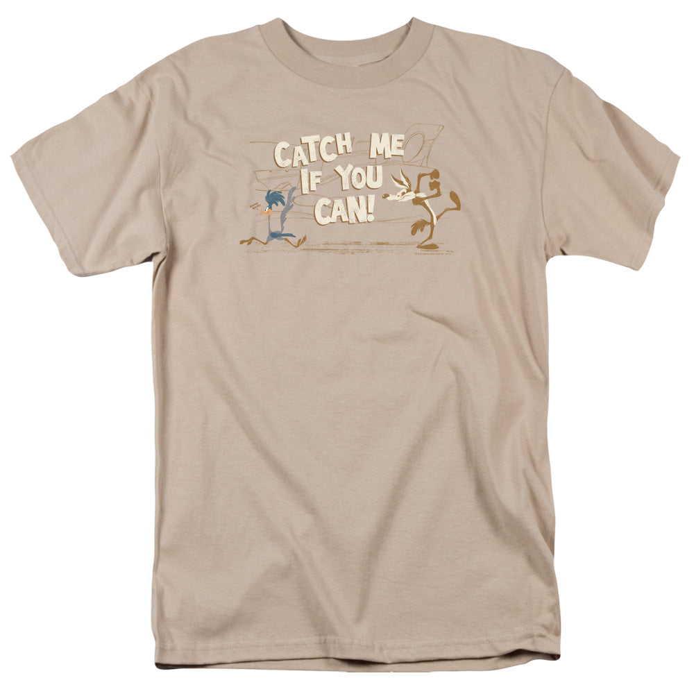 Looney Tunes Catch Me Mens T Shirt Sand Officially Licensed