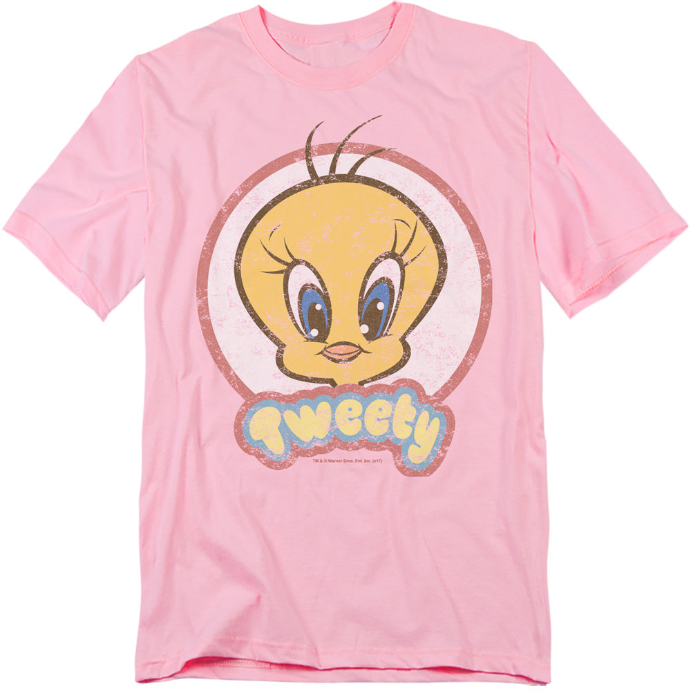 Looney Tunes Retro Tweety Mens T Shirt Pink Officially Licensed