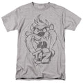 Looney Tunes Faded Taz Mens T Shirt Athletic Heather Officially Licensed
