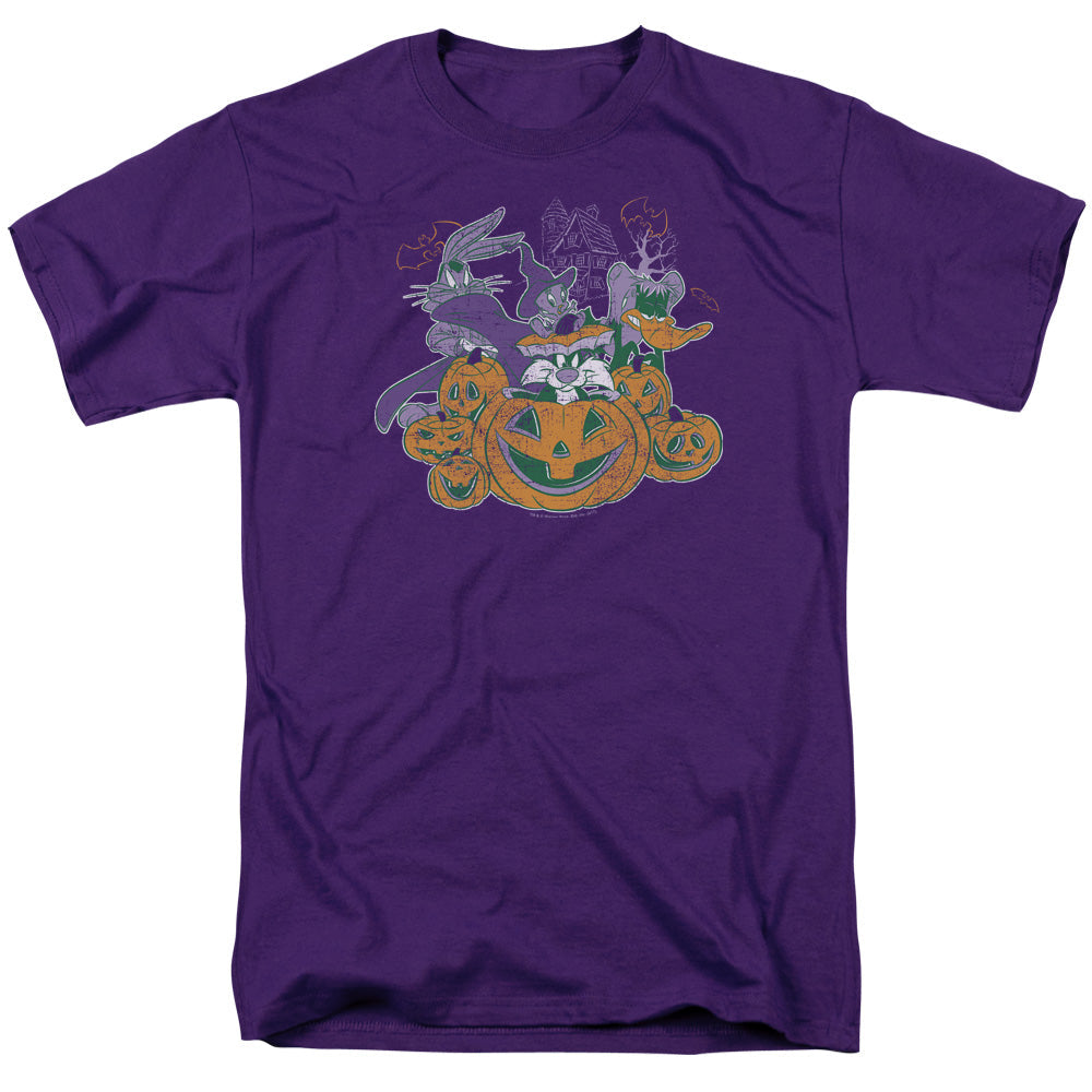 Looney Tunes Spooky Pals Mens T Shirt Purple Officially Licensed