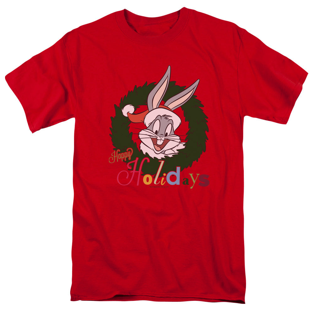 Looney Tunes Holiday Bunny Mens T Shirt Red Officially Licensed