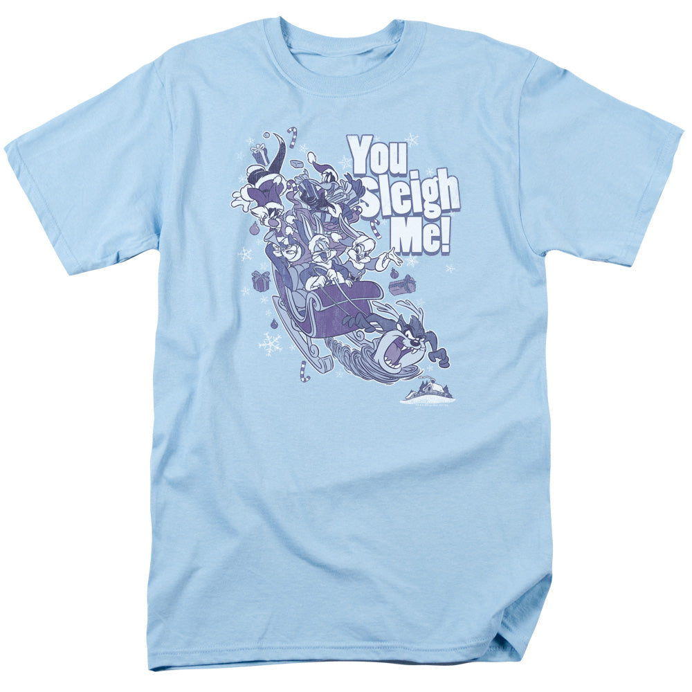 Looney Tunes You Sleigh Me Mens T Shirt Light Blue Officially Licensed
