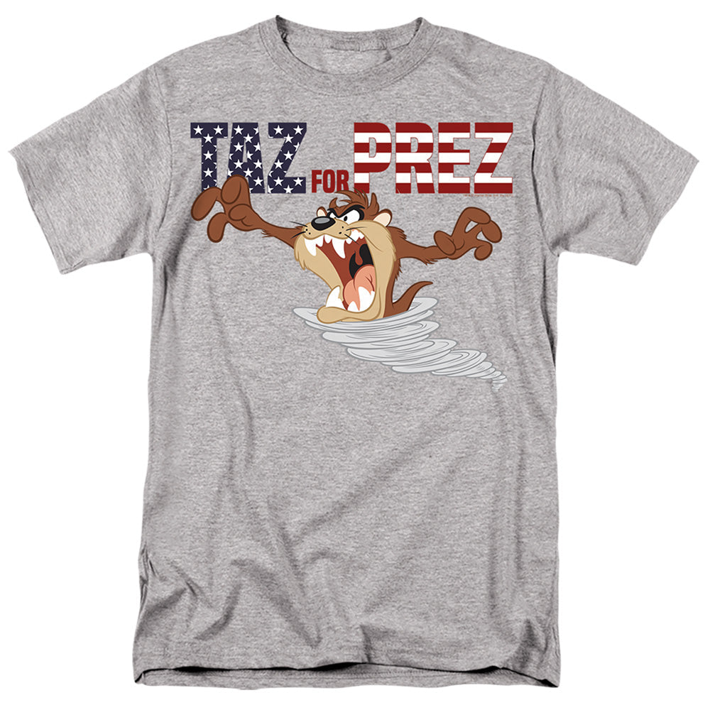 Looney Tunes Taz For Prez 3 Mens T Shirt Athletic Heather Officially Licensed