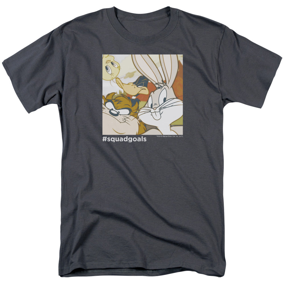 Looney Tunes Squad Goals Mens T Shirt Charcoal Officially Licensed