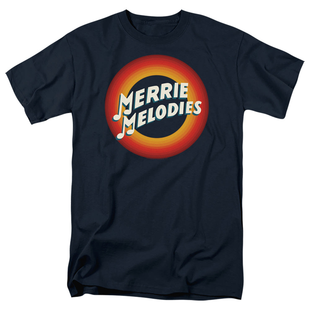 Looney Tunes Merrie Logo Mens T Shirt Navy Blue Officially Licensed