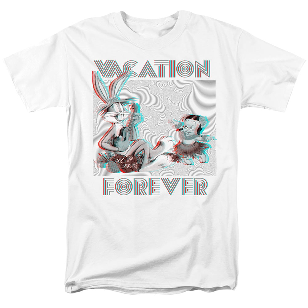 Looney Tunes Vacation Forever Mens T Shirt White Officially Licensed