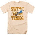 Looney Tunes Swing Your Thing Mens T Shirt Cream Officially Licensed