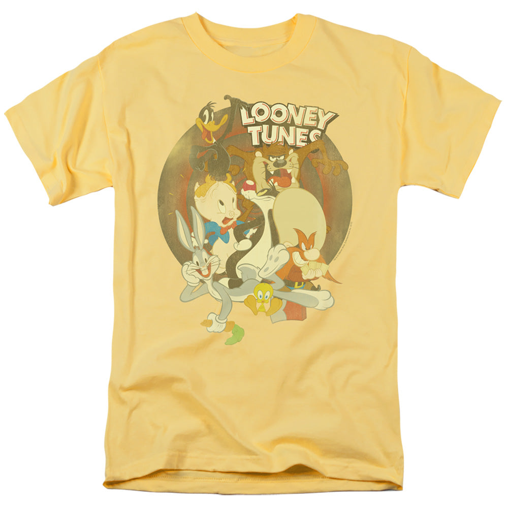 Looney Tunes Gangs All Here Mens T Shirt Yellow Officially Licensed