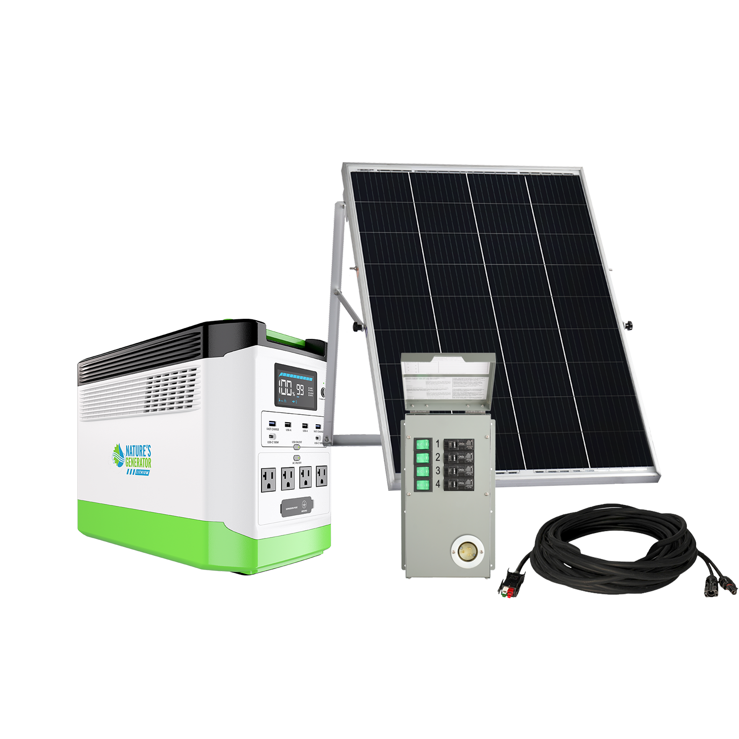 High Capacity Lithium 1800 Solar Generator and Transfer Switch