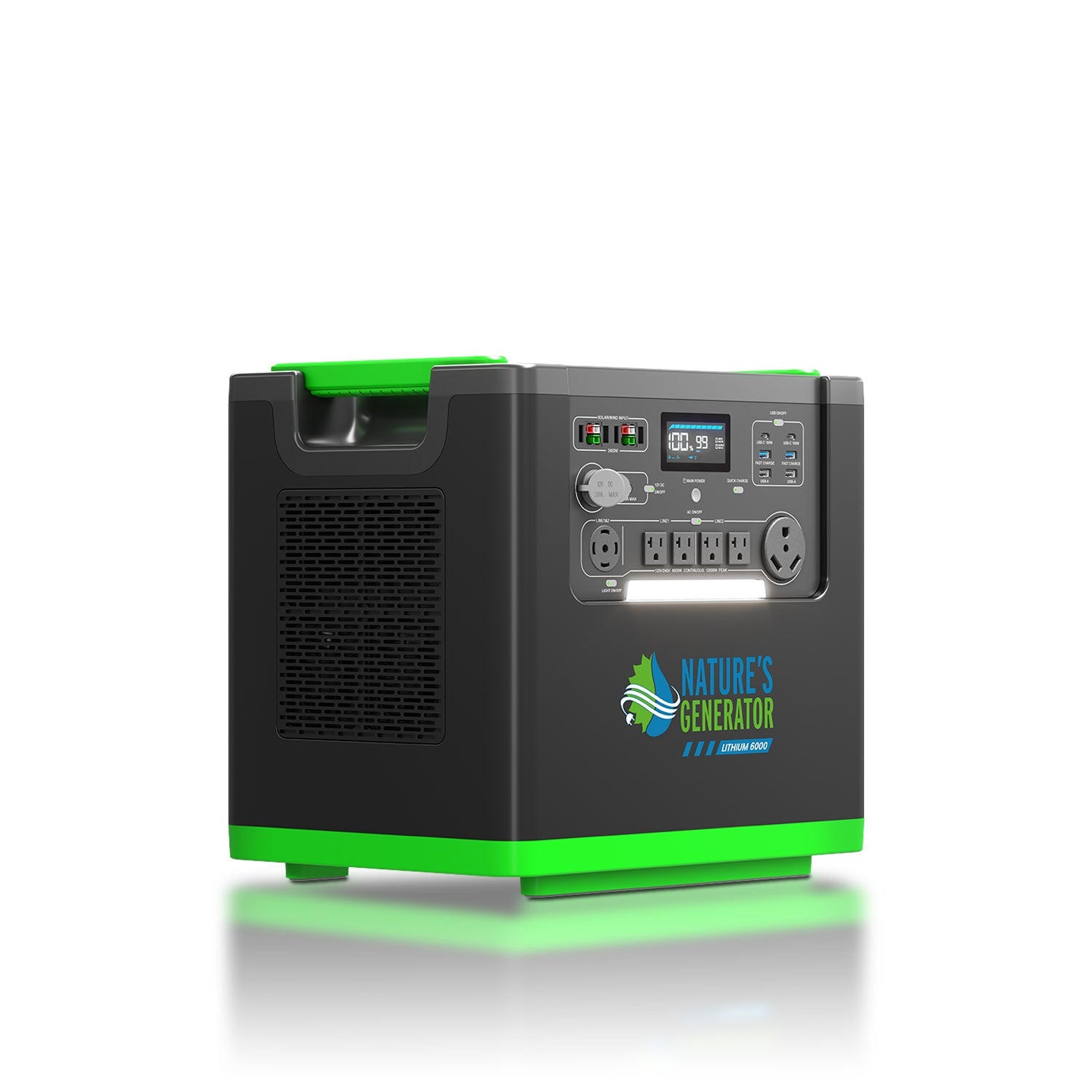 Nature's Generator Lithium 6000 with Solar Panels and Wind Turbine