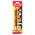 Lápiz Maped Black Peps Jumbo HB #2 (2 pzas + borrador + sacapuntas)