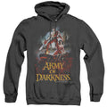 Army Of Darkness Bloody Poster Heather Mens Hoodie Black Officially Licensed