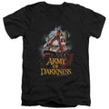 Army Of Darkness Bloody Poster Mens Slim Fit V-Neck T Shirt Black Officially Licensed
