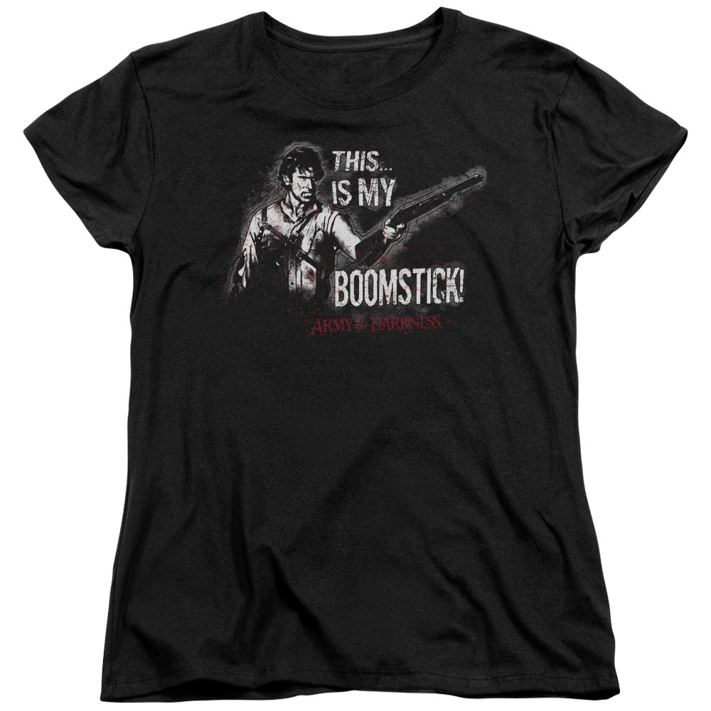 Army Of Darkness Boomstick Womens T Shirt Black Officially Licensed