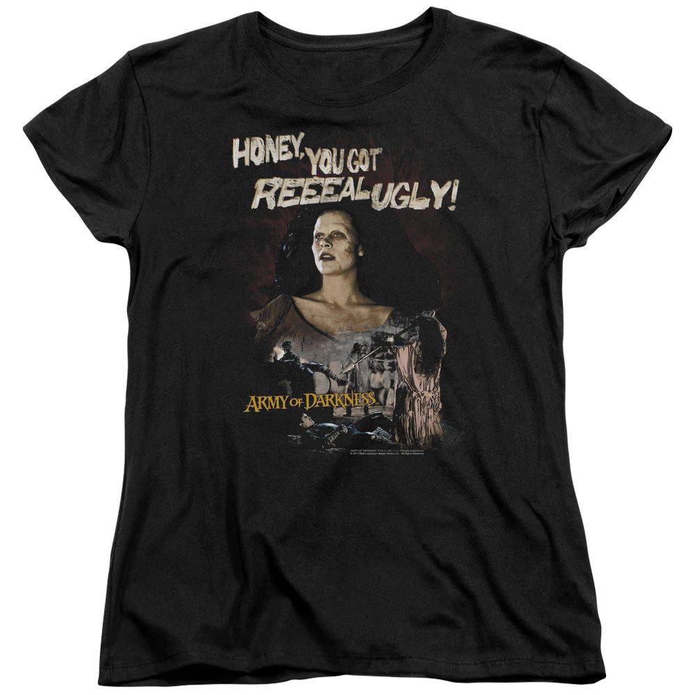Army Of Darkness Reeeal Ugly! Womens T Shirt Black Officially Licensed