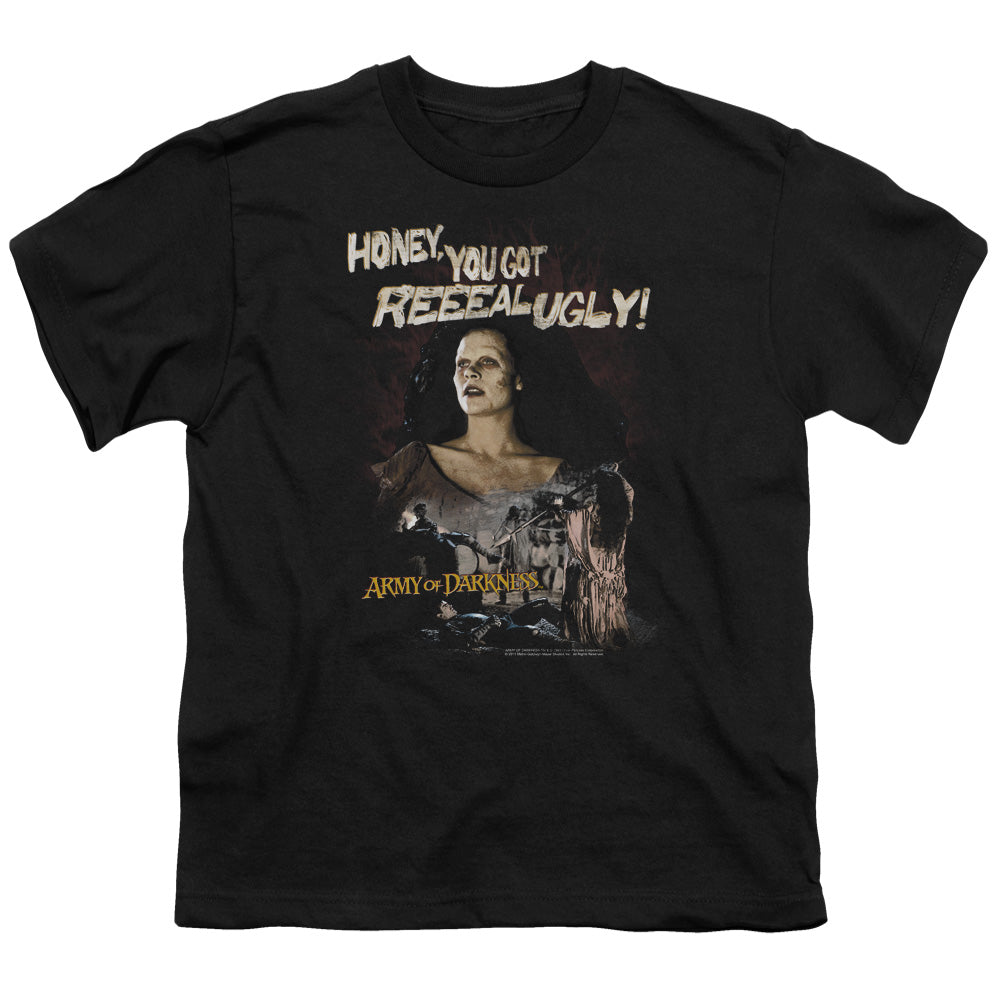 Army Of Darkness Reeeal Ugly! Kids Youth T Shirt Black Officially Licensed