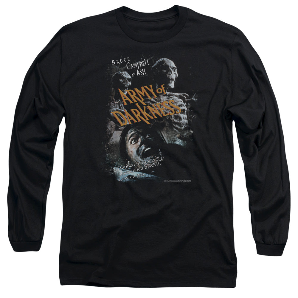 Army Of Darkness Covered Mens Long Sleeve Shirt Black Officially Licensed