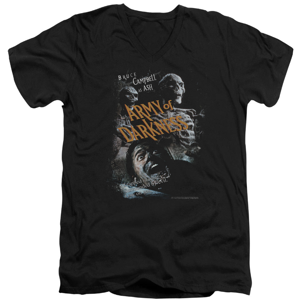 Army Of Darkness Covered Mens Slim Fit V-Neck T Shirt Black Officially Licensed