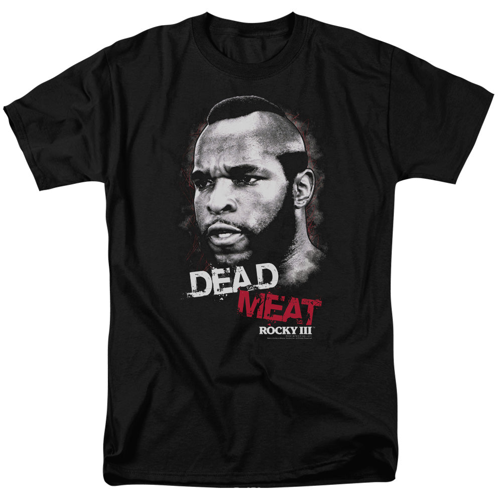 Rocky Iii Dead Meat Mens T Shirt Black Officially Licensed