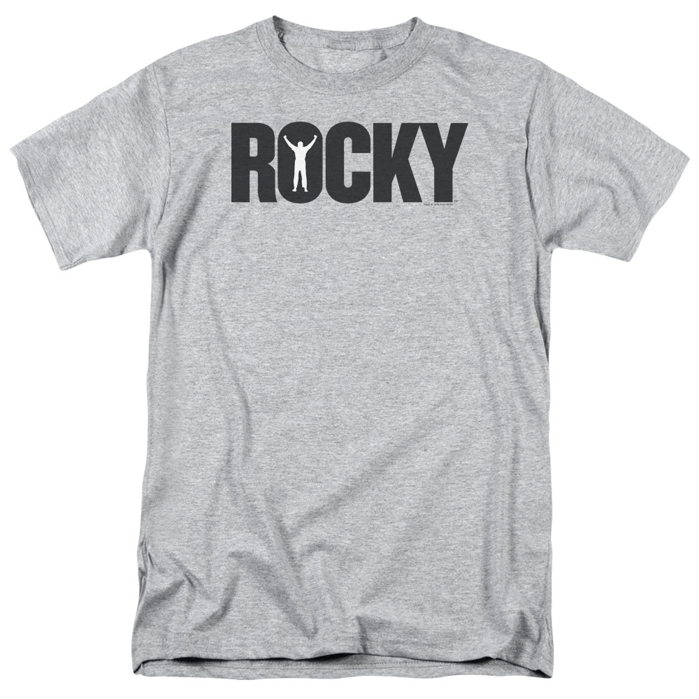 Rocky Logo Mens T Shirt Athletic Heather Officially Licensed