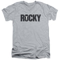 Rocky Logo Mens Slim Fit V-Neck T Shirt Athletic Heather Officially Licensed