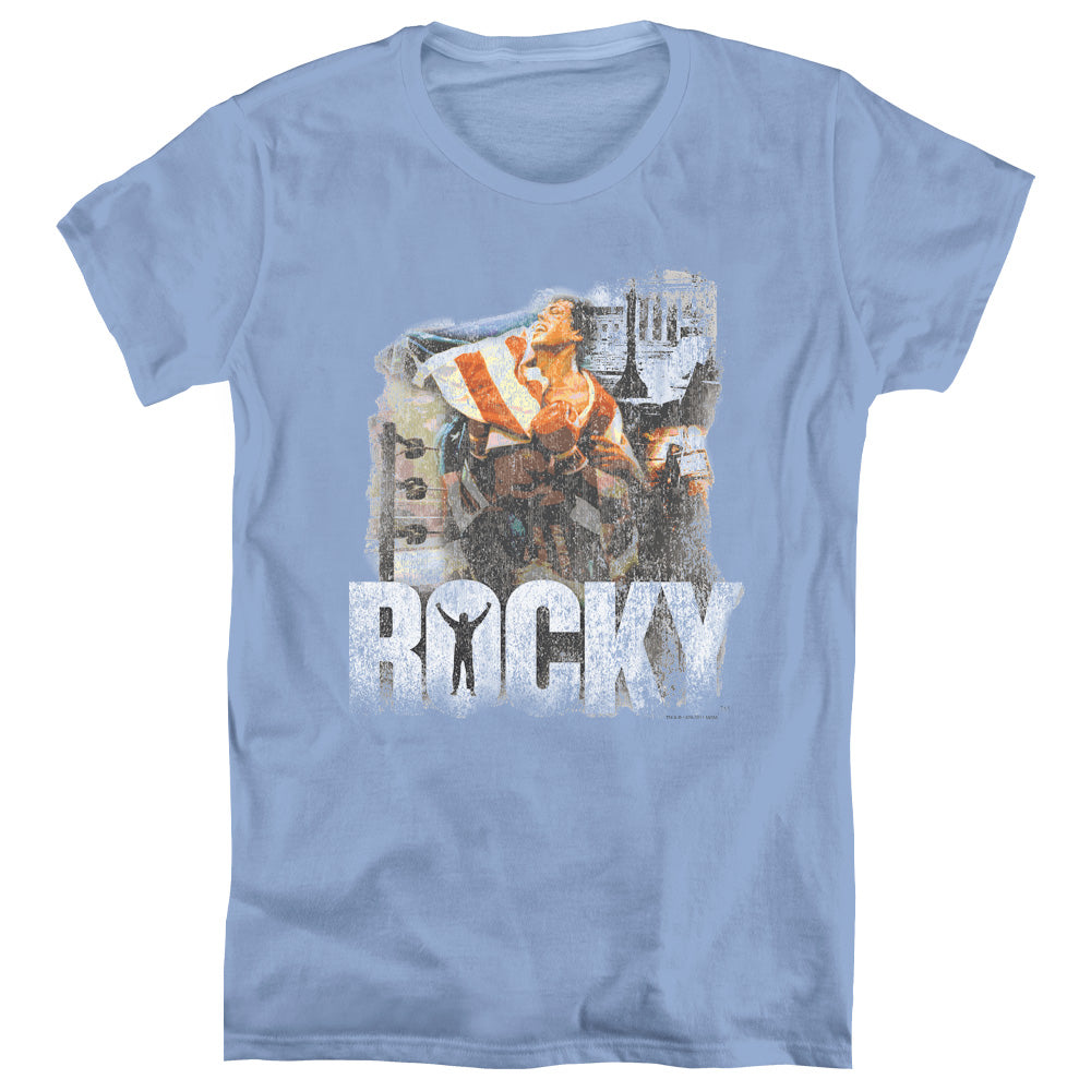 Rocky The Champion Womens T Shirt Carolina Blue Officially Licensed