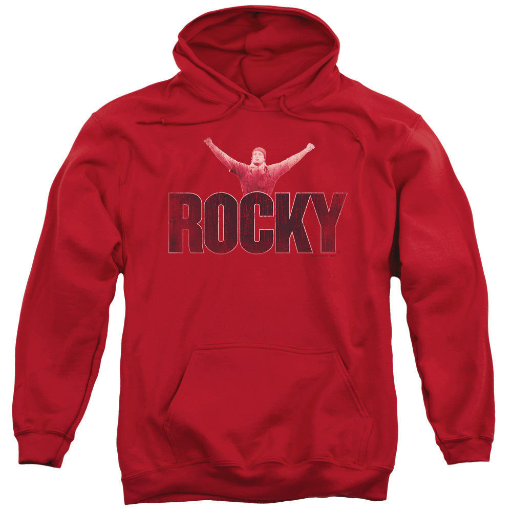 Rocky Victory Distressed Mens Hoodie Red Officially Licensed