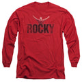 Rocky Victory Distressed Mens Long Sleeve Shirt Red Officially Licensed Officially Licensed