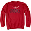 Rocky Victory Distressed Mens Crewneck Sweatshirt Red Officially Licensed