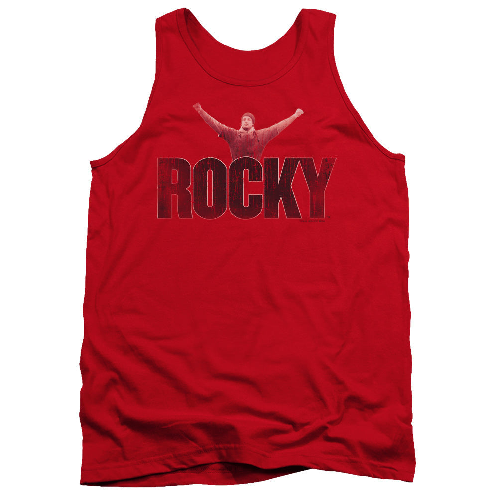 Rocky Victory Distressed Mens Tank Top Shirt Red Officially Licensed