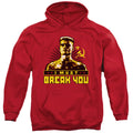 Rocky IV I Must Break Mens Hoodie Red Officially Licensed