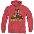 Rocky IV I Must Break Heather Mens Hoodie Red Officially Licensed