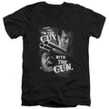 Army Of Darkness Guy With The Gun Mens Slim Fit V-Neck T Shirt Black Officially Licensed