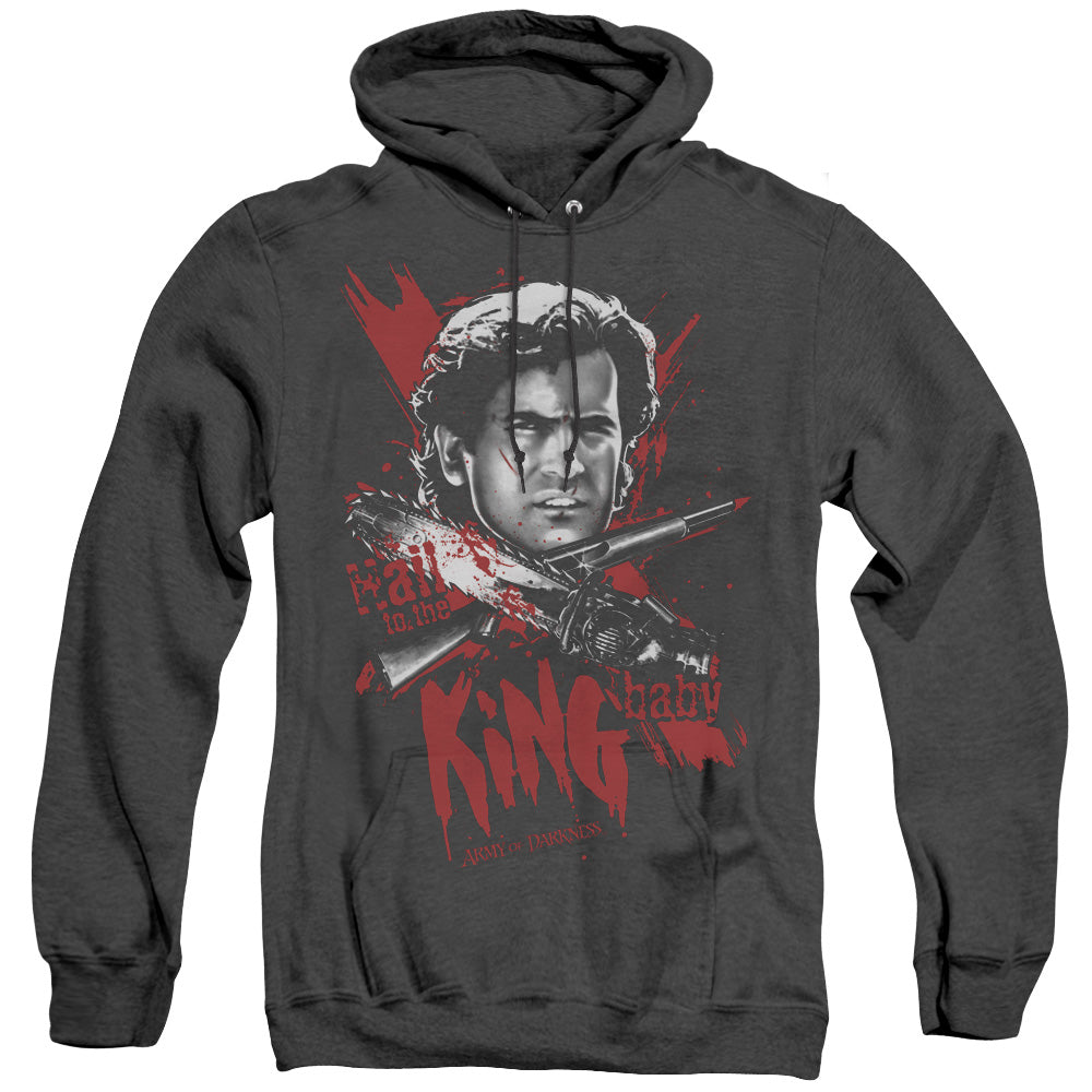Army Of Darkness Hail To The King Heather Mens Hoodie Black Officially Licensed