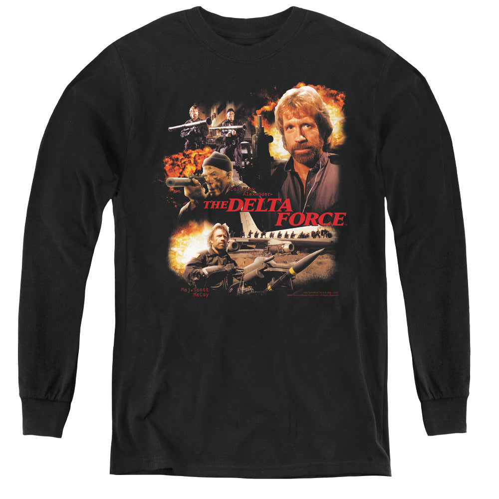 Delta Force Action Pack Long Sleeve Kids Youth T Shirt Black Officially Licensed