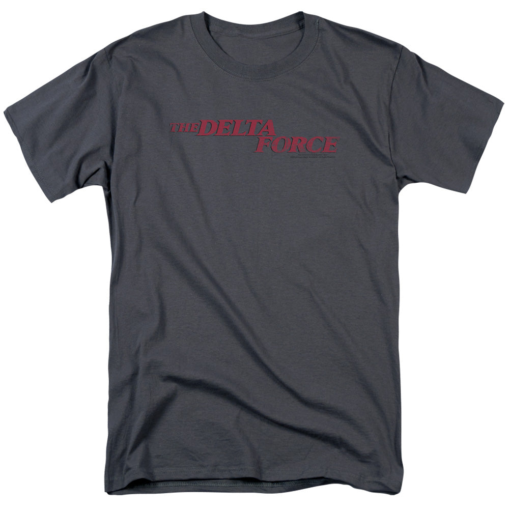 Delta Force Distressed Logo Mens T Shirt Charcoal Officially Licensed