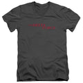 Delta Force Distressed Logo Mens Slim Fit V-Neck T Shirt Charcoal Officially Licensed