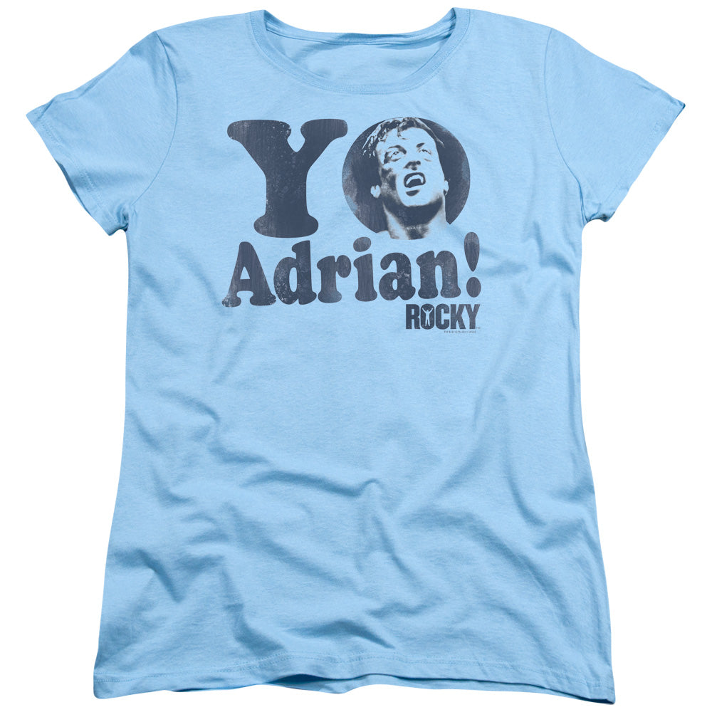 Rocky Yo Adrian Womens T Shirt Light Blue Officially Licensed