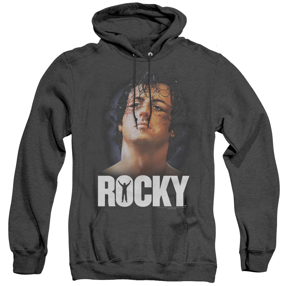 Rocky The Champ Heather Mens Hoodie Black Officially Licensed