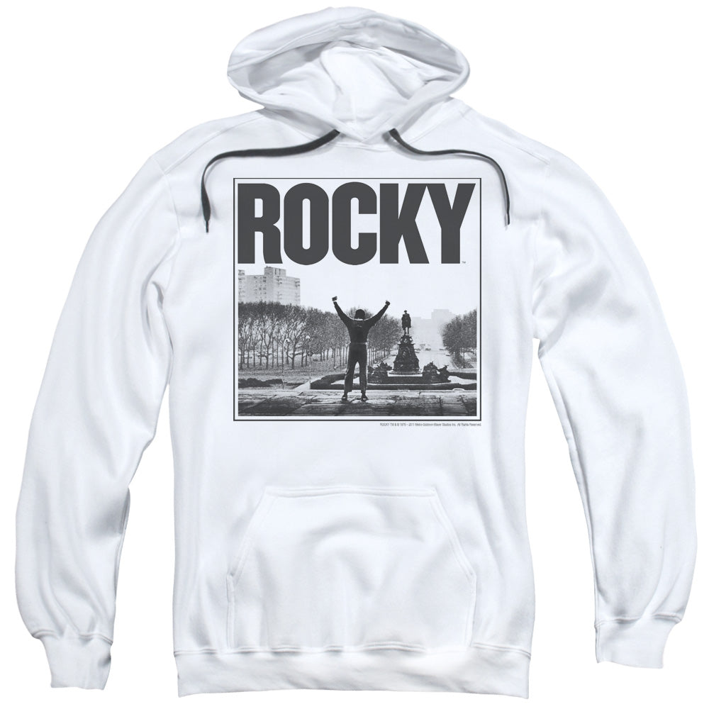 Rocky Top Of The Stairs Mens Hoodie White Officially Licensed
