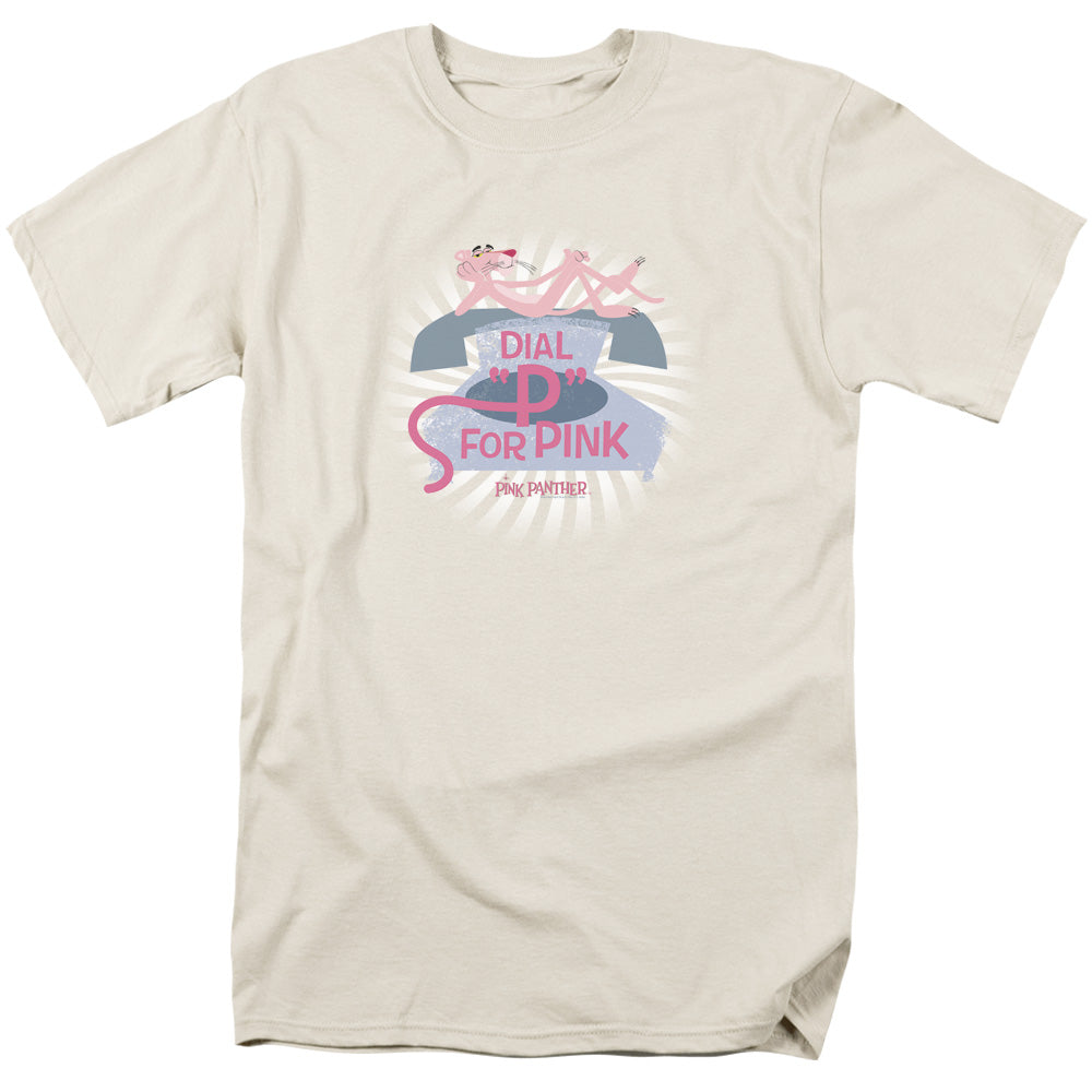 Pink Panther Dial P For Pink Mens T Shirt Cream Officially Licensed