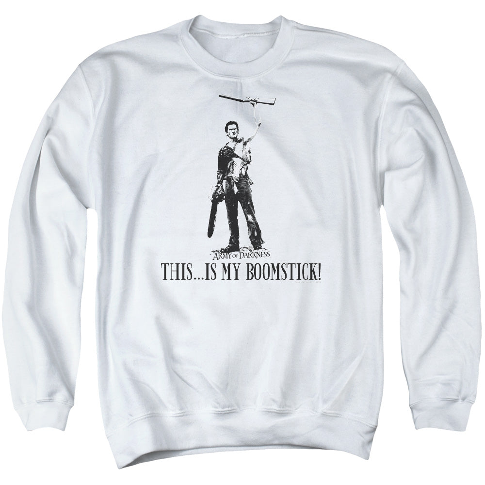 Army Of Darkness Boomstick! Mens Crewneck Sweatshirt White Officially Licensed