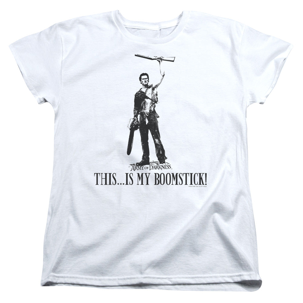 Army Of Darkness Boomstick! Womens T Shirt White Officially Licensed