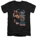 Rocky II The One And Only Mens Slim Fit V-Neck T Shirt Black Officially Licensed