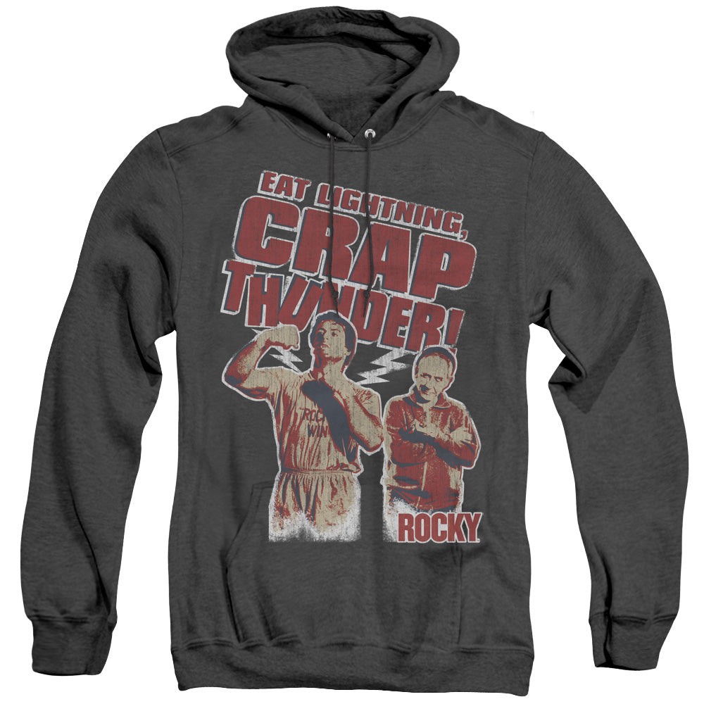 Rocky Eat Lightning Heather Mens Hoodie Black Officially Licensed