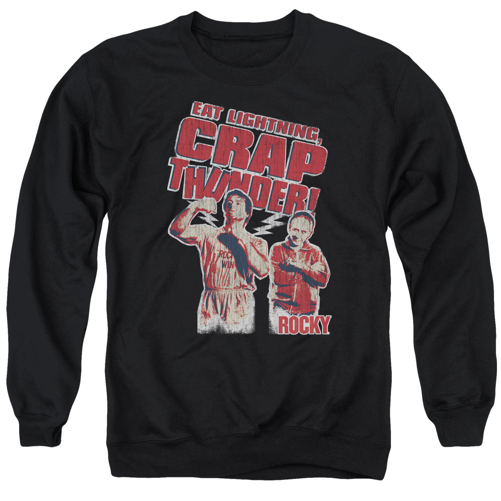 Rocky Eat Lightning Mens Crewneck Sweatshirt Black Officially Licensed